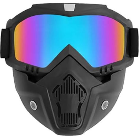 Lunettes de Moto Masque Moto Lunettes Motocross Masque Lunettes de Moto avec Masque Amovible Masque de Motocross Coupe-Vent Équitation des Lunettes Soleil Motocross