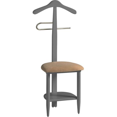 Galán 361 con asiento en beige herrajes cromado satinado lacado gris, 105 cm(alto)45 cm(ancho)41 cm(largo)