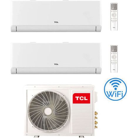 Climatizzatore Condizionatore TCL BreezeIN serie P5 Wifi R32 Dual Split Inverter 9000 + 9000 BTU con U.E. MT1420 Classe A++/A+