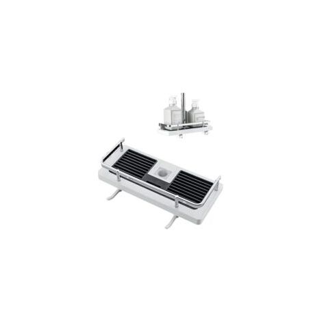 (Weißes rundes Loch) Duschablage, 2-in-1-Duschablage, multifunktionales Ablageregal ohne Bohren, verstellbarer Duschablagenhalter - Crezuo (1/4)