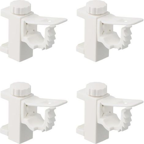 4-Piece Curtain Rod Bracket Support Set, No-Drill Curtain Rod Supports, Adjustable Crossbar for Wardrobes (1/5)