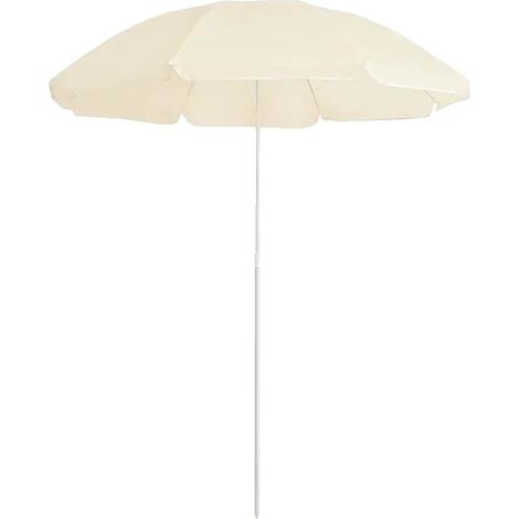 Sombrilla de exterior, ángulo ajustable, diseño plegable, color amarillo claro. (1/2)