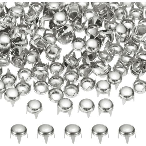 90 Pcs 6mm Rivet Ronde Bombée Métal Ton Argenté (1/5)