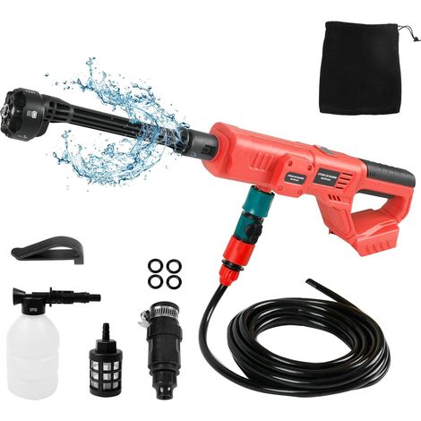 Nettoyeur Haute Pression sans Fil Portable avec buse 6 en 1 et Pot en Mousse pour clĂ´ture de Voiture, Sol, Jardin (sans Batterie) (1/5)