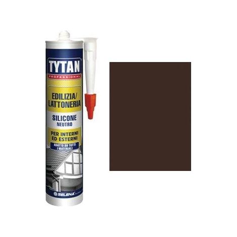 SILICONE NEUTRO TYTAN - TESTA DI MORO RAL 8017 ML 300- 4 pezzi