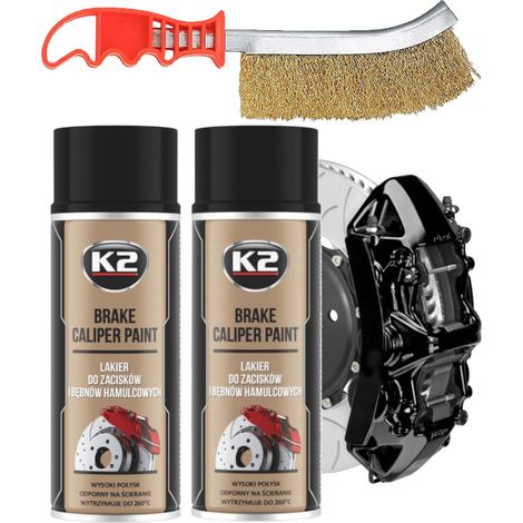 2 x Peinture pour étriers de frein K2 400 ml noire + pinceau (1/5)