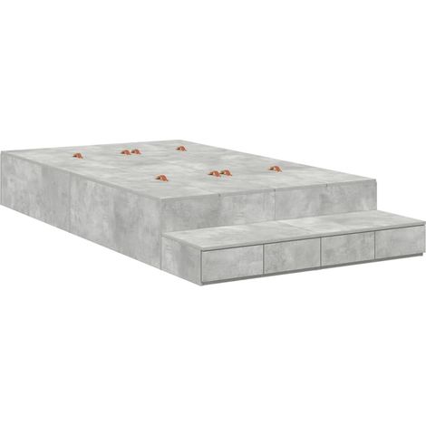 Maison Exclusive - Struttura letto con contenitore Grigio cemento 120 cm
