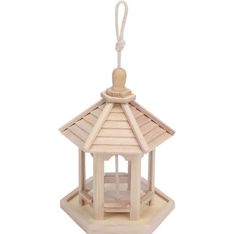 Mangeoire à oiseaux suspendue, ferme en plastique Durable, pratique pour l'extérieur (1/5)