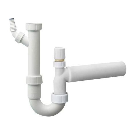 Siphon d'évier 1 1/2'' DN 50 avec un raccordement d'appareil et aérateur