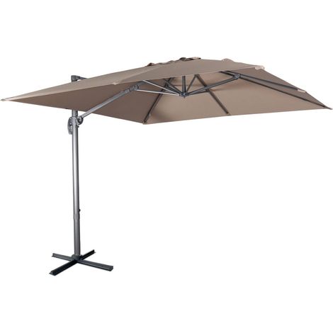 3x3m square cantilever parasol with cover included, Falgos, Beige-brown