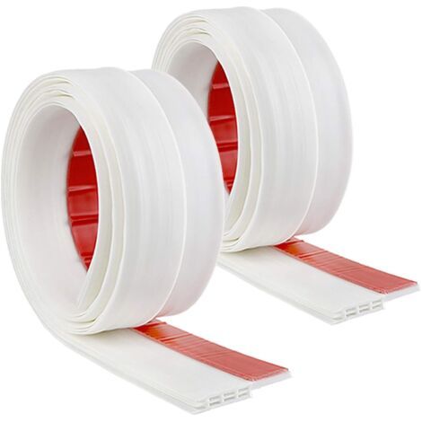 Lot de 2 Porte Bas Joint Strip - Autocollant sous Porte Coupe-bise bise, Anti-Bruit, Anti-Bug (Blanc) (1/5)