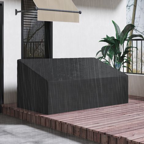 Telo di copertura per panchina da giardino a 3-4 posti, in tessuto Oxford 600D con rivestimento impermeabile, per patio, 218x111x63/101 cm
