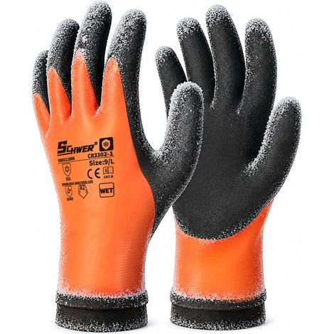 Lot de 2 paires de gants de travail d'hiver résistants aux coupures, gants imperméables pour la pelle à neige et la pêche sur glace, taille XL (1/5)