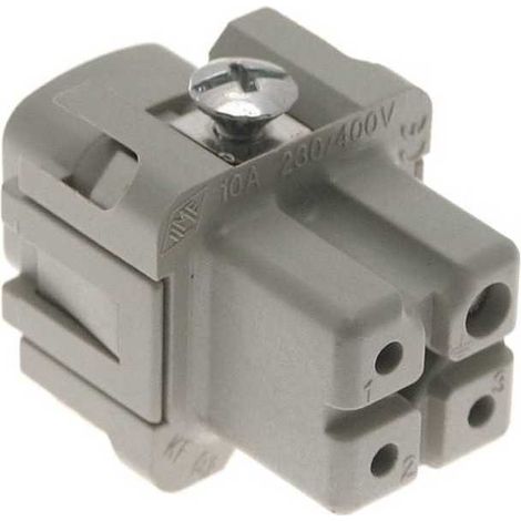 Connecteur Rectangulaire Femelle 3 Voies + Mise à Terre 10A