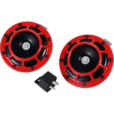 Trompe électrique 12V compacte à son puissant, montage sur grille auto, rouge, corne super ton (1/5)