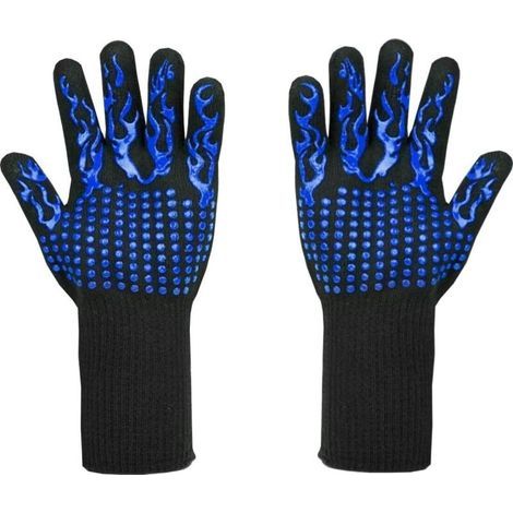 CSPARKV Gants de barbecue résistants à la chaleur jusqu'à 800 °C – Gants résistants aux coupures L5 – Gants de cuisine de qualité supérieure pour BBQ, cuisiner, pâtisserie et soudure (1 paire de 33 cm (1/3)