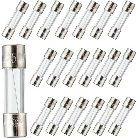 F5AL250V 5x20mm 5A 250V Fast Blow Fuses 5 Amp 250 Volt 0.2 x 0.78 inch Glass Tube Fuses (1/5)