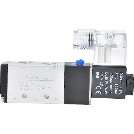 Électrovanne de sortie 4V210-08, 2 positions, 5 voies, aluminium, 220 V CA, 24 V CC