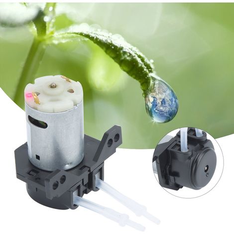Pompe péristaltique miniature multifonction 12V DC angle droit noir pour jardin, liquide dosage transfert (1/5)