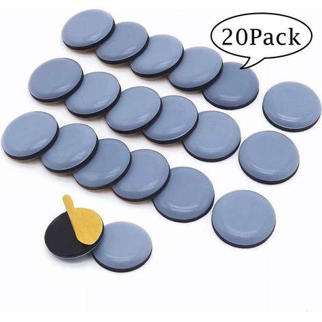 Glisseurs Pour Meubles - 20 Pièces - Diamètre 25 mm - Pour Sol Moquette Bois Laminé Carrelage - Fixation Adhésive (1/5)