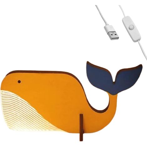 Veilleuse Animal en Bois, Lampe de Table en Bois pour Chambre à Coucher, Veilleuse en Bois, Veilleuse Animale, Lampe de Table LED, Veilleuse en Bois pour Chambre d'Enfant, Décoration LED (1/5)
