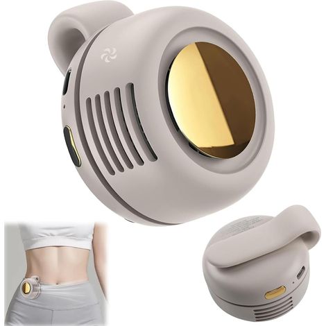 Small Clip Fan, Portable Clip Fan, 3 Speeds USB Rechargeable Waist Clip Fan, Quiet without Rotor Blades, Pocket Fan for Waist Neck, Ideal for Outdoor, Travel, Office (1/5)