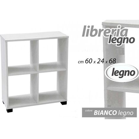 Estantería colgante librería blanca 60x24x 68 con pies