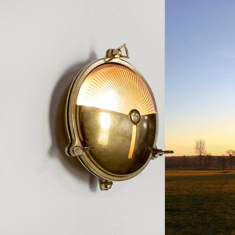 Wandleuchte Außen KARPAHTOS aus Messing Maritim