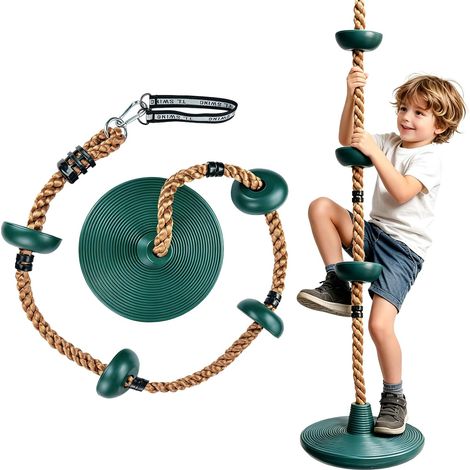 Climbing Rope Swing, Outdoor Indoor Swing for Children with Platform and Adjustable Rope Maximum Load: 200 kg for Garden, Parks and Playgrounds (1/5)