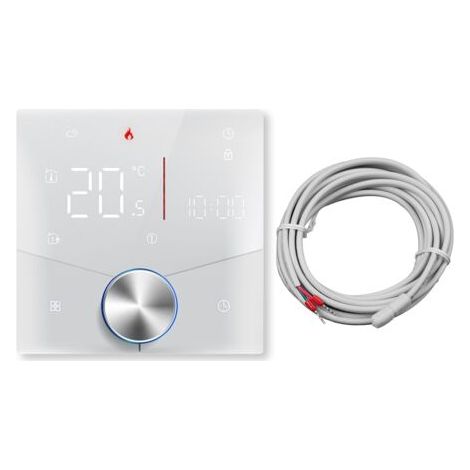 QORVA-Thermostat intelligent pour chauffage électrique au sol/chaudières à gaz, commande vocale à distance, contrôleur de température Wifi programmable avec molette de réglage (chaudière à gaz (1/4)