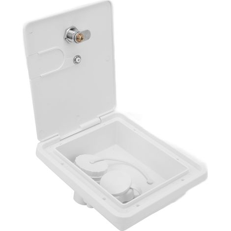 Écoutille d'eau RV Gravity avec serrure, entrée 1/2 pouce et connecteur tour 1-1/4 pouce pour remorque (1/5)