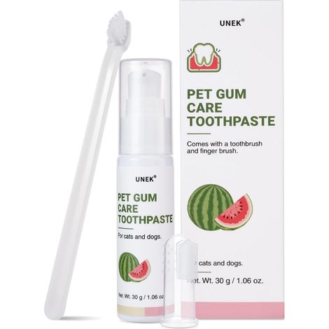 Dentifrice enzymatique pour chiens et chats, avec 2 brosses à dents (1/5)
