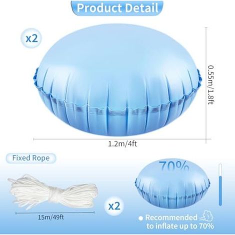 Ensemble de 2 coussins d'air pour piscine, utilisables en hiver. (1/4)
