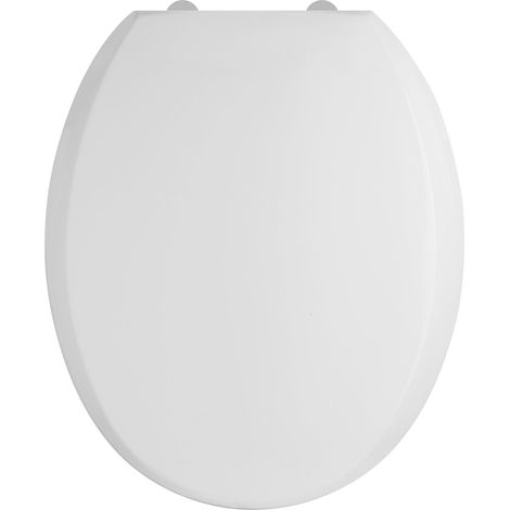 Nuie Luxury Round Thermoplastic Toilet Seat with Soft Close Hinges - White (1/3)