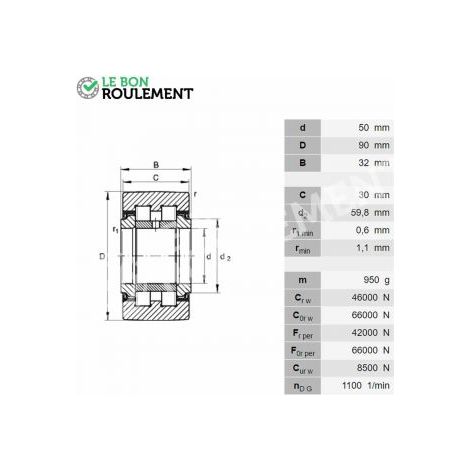 Galet de came PWTR50-2RS-INA