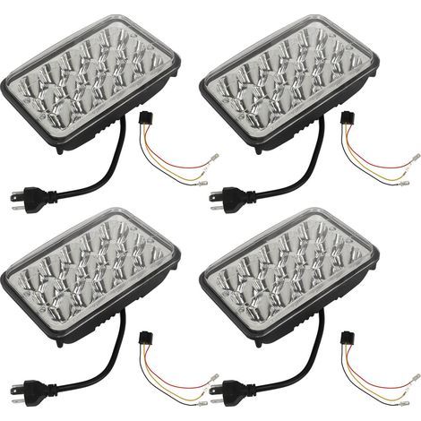 Phare LED de remplacement avec faisceau de câblage, 4 pièces, 4X6 pouces, pour Freightliner FLD120 112 FLD Peterbilt DC12V. (1/5)