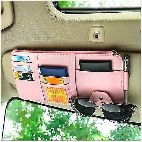 Organisateur de pare-soleil de voiture, accessoires intérieurs de voiture, organiseurs de poche, porte-carte grise et porte-documents, pochette de rangement pour effets personnels, intérieur A (1/4)