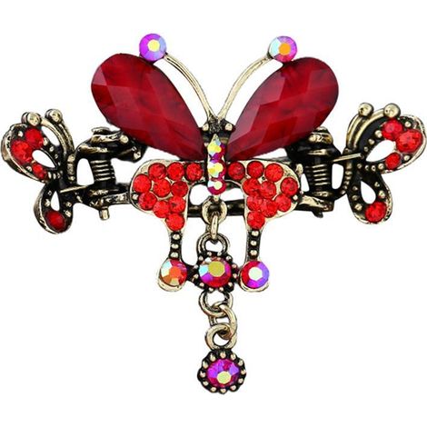 Barrette papillon vintage en métal évidé, accessoires cheveux pour femmes et filles, pinces à cheveux en alliage. (1/5)
