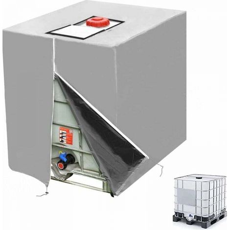 Bache pour Cuve 1000L IBC, 210D Réservoir d'eau Couvercle, Anti-UV Anti-poussière Couverture Container Réservoir IBC,Bâche de Protection Cuve IBC avec Fermeture éclair(116 x 100 x 120 cm) (1/5)