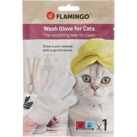 Gant de toilette Propy  imbibé pour chat - Flamingo (1/3)