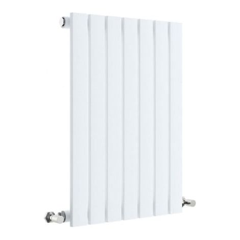 Hudson Reed Sloane Single Designer Horizontal Radiator 600mm H x 412mm W - Satin White (1/5)