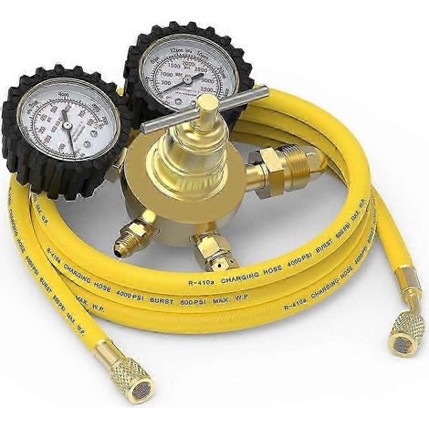 Régulateur d'azote + tuyau, pression de sortie 0–800 PSI et 0–4000 PSI, orifice d'entrée CGA580 et filetage M 1/4 pouce (1/5)