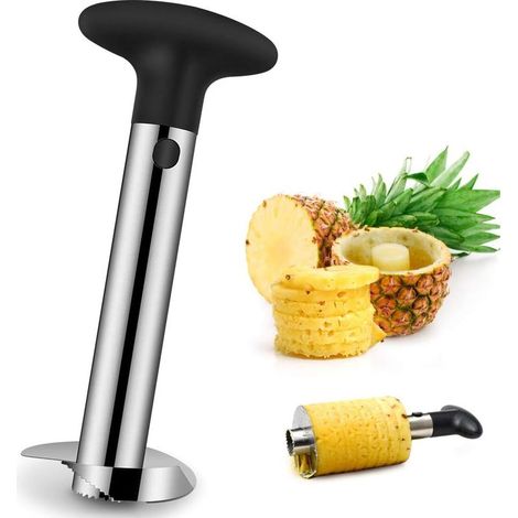 2PCS Coupe Ananas Découpe Ananas Trancheur d'Ananas,Eplucheur en Acier Inoxydable et Coupe Avocat éplucheur Coupe-Fruits (Argent) (1/5)
