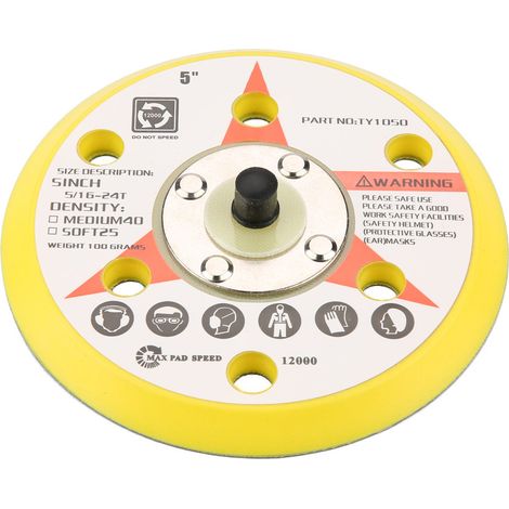 Disque de polissage pneumatique auto-adhésif pour ponceuse à disque, plateau de polissage en papier de verre (02) (1/5)