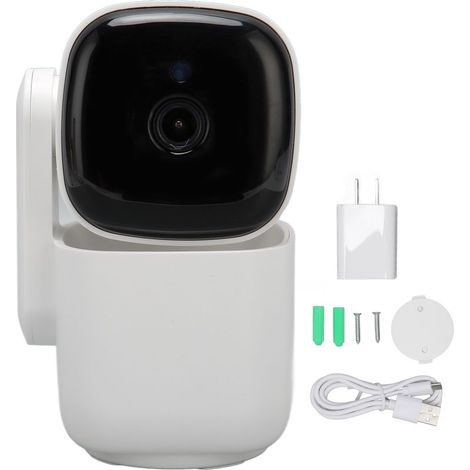 Caméra de surveillance WiFi 1080p avec vision nocturne, suivi automatique, interphone bidirectionnel, 2.4GHz/5GHz, sans fil, 100‑240V, prise US (1/5)