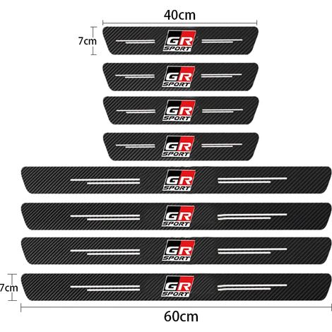 (8 pièces pour GR Sport) Protections de seuil de porte en fibre de carbone GR Sport pour Toyota GR,Gazoo Racing,C-HR,RAV4,Mirai,Avensis,Prado HV,RZ (1/3)