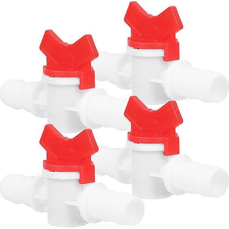 Lot de 4 vannes à bille en plastique pour tuyau d'arrosage, avec arrêt rapide. (1/5)