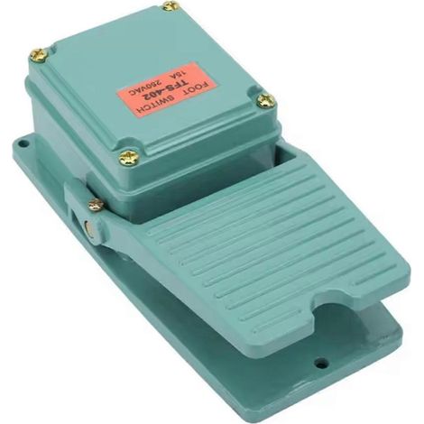 -402 AC 250V 15A 1NO 1NC Pédale de commande momentanée, interrupteur à pédale électrique en alliage d'aluminium antidérapant (1/5)