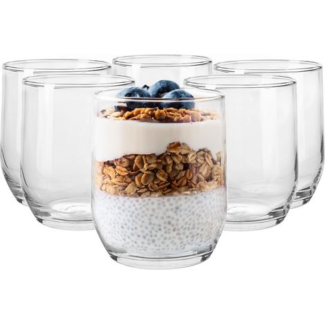 Lot De 6 Coupes À Glace Coupes À Dessert En Verre Transparent Lavables Au Lave-Vaisselle 460 ml (1/5)