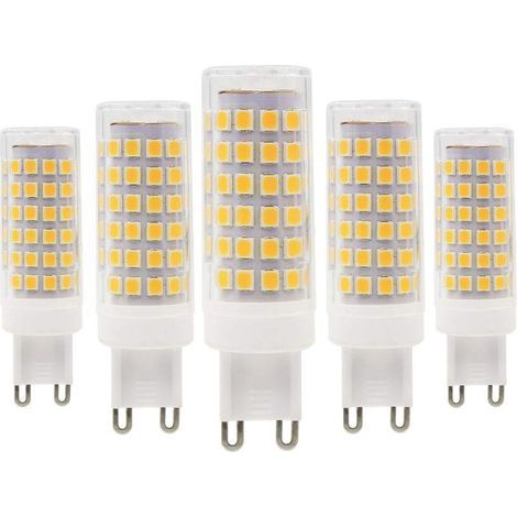 G9 LED Light Bulbs, 9W/800LM, 80W Halogen Equivalent, Warm White 3000K, Energy Saving, G9, Non-Dimmable, AC 220-240V, Pack of 5 [Energy Class A+] (1/5)